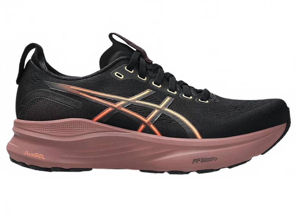 NEW ASICS women's gel-kayano 32 running shoes in black / dark currant